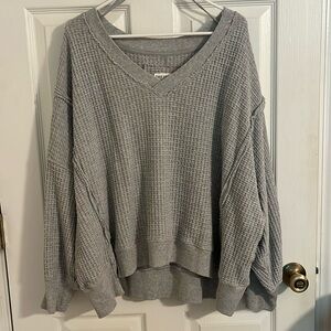 American Eagle Oversized Big Hug Waffle long sleeve
